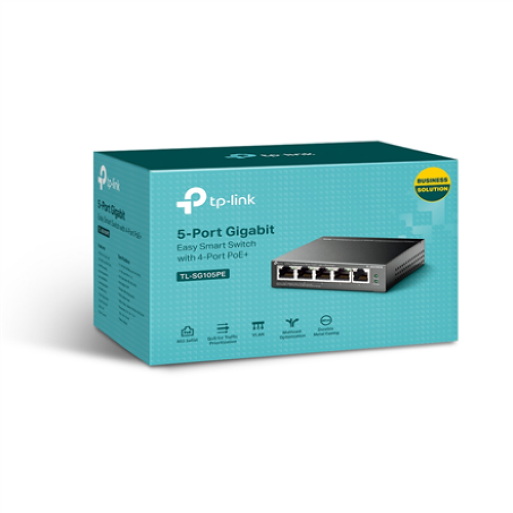 TP-LINK , Switch , TL-SG105PE , Unmanaged , Desktop , PoE+ ports quantity 4 , Power supply type External