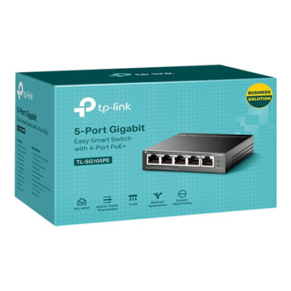 TP-LINK , Switch , TL-SG105PE , Unmanaged , Desktop , PoE+ ports quantity 4 , Power supply type External