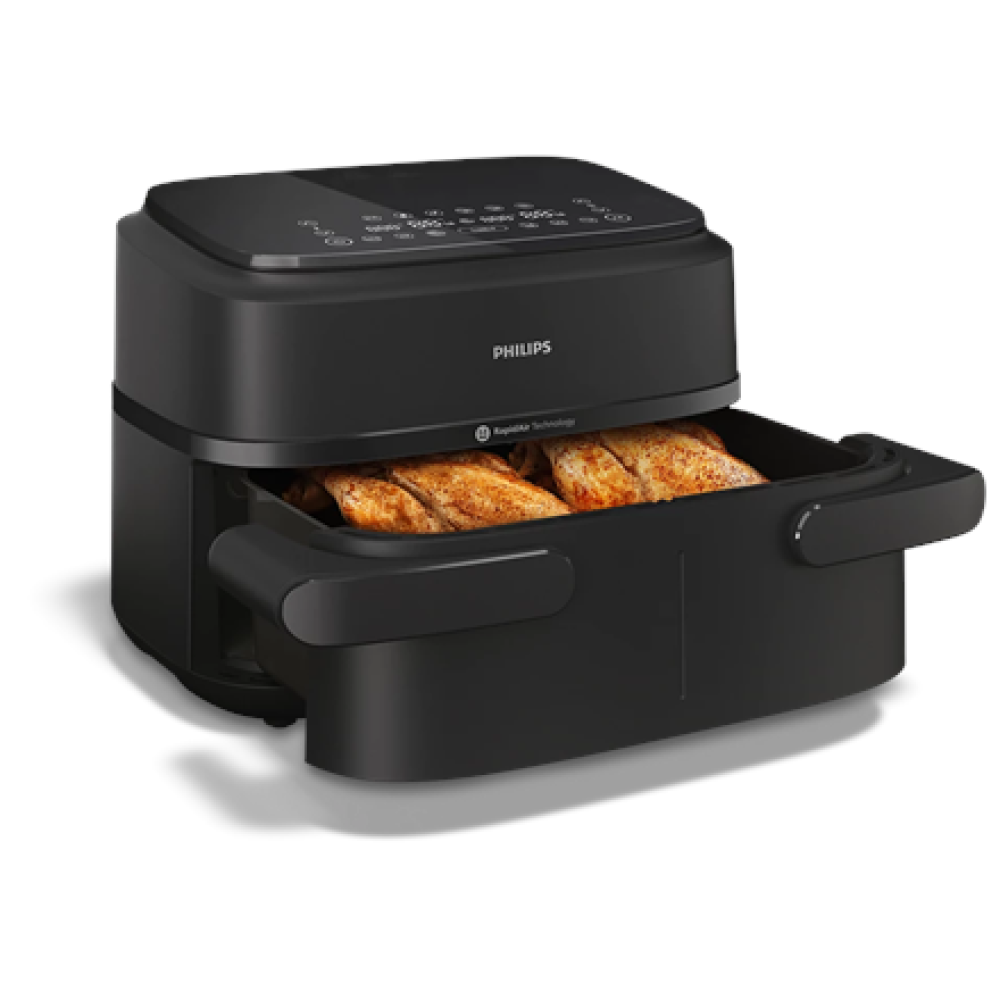 Philips Airfryer Dual Basket , NA150/00 1000 Series , Power 2450 W , Capacity 7 L , RapidAir Plus , Black