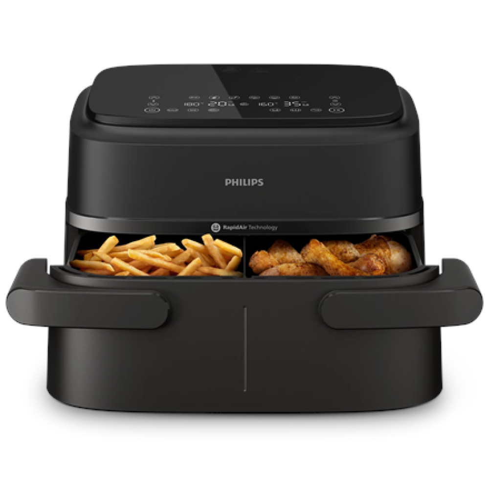 Philips Airfryer Dual Basket , NA150/00 1000 Series , Power 2450 W , Capacity 7 L , RapidAir Plus , Black