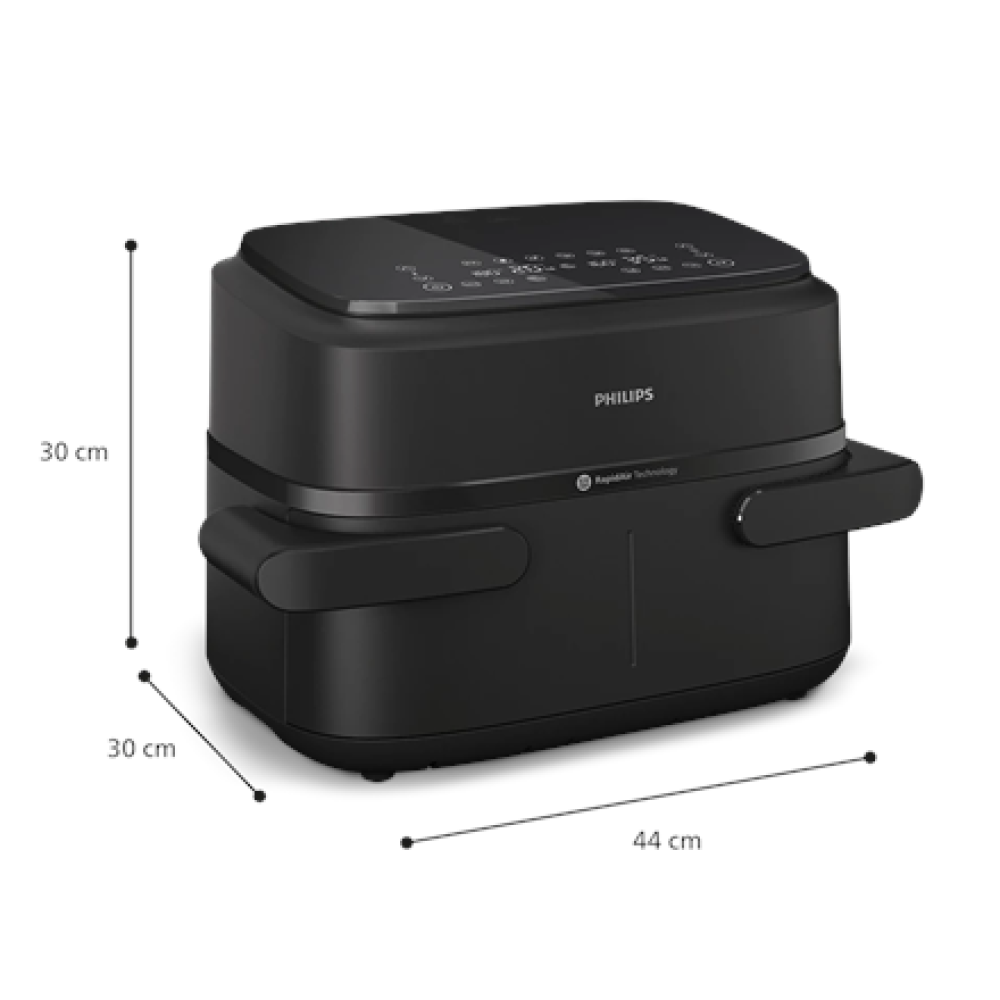 Philips Airfryer Dual Basket , NA150/00 1000 Series , Power 2450 W , Capacity 7 L , RapidAir Plus , Black