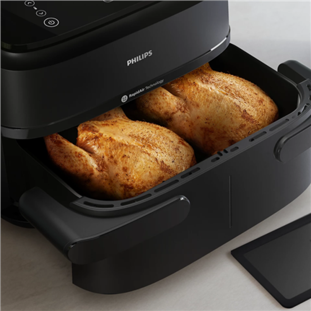 Philips Airfryer Dual Basket , NA150/00 1000 Series , Power 2450 W , Capacity 7 L , RapidAir Plus , Black