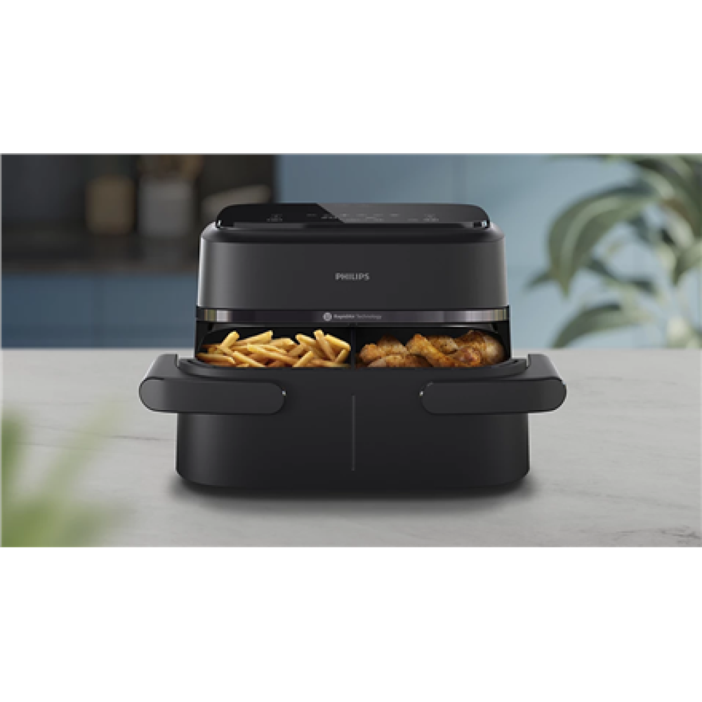 Philips Airfryer Dual Basket , NA150/00 1000 Series , Power 2450 W , Capacity 7 L , RapidAir Plus , Black
