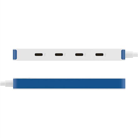 Hyper HyperDrive Flex 4 Port USB-C Hub, White/Blue , HD5201BUGL