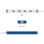 Hyper HyperDrive Flex 4 Port USB-C Hub, White/Blue , HD5201BUGL