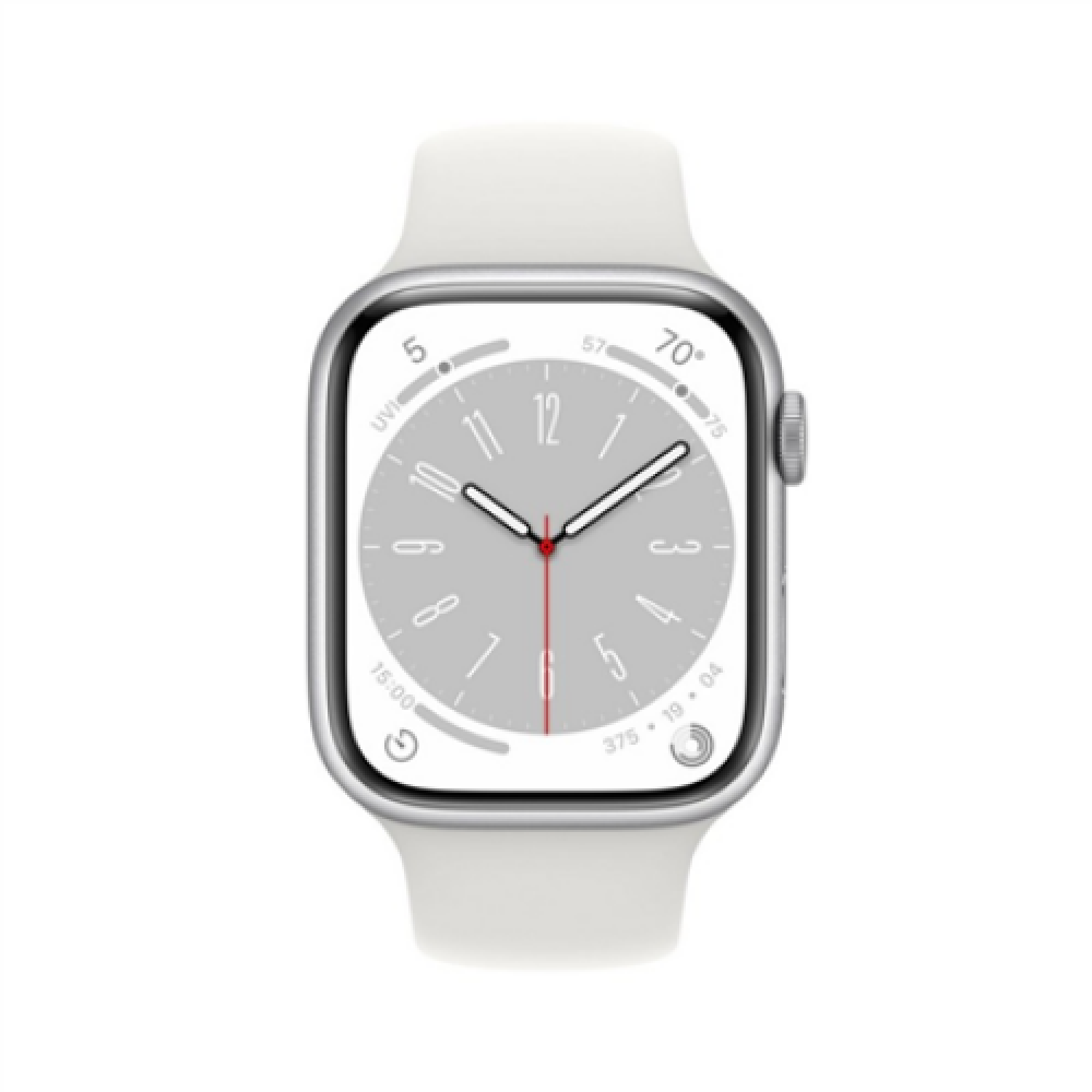 Apple Watch Series 8 Smart watches GPS (satellite) Retina LTPO OLED Touchscreen 45mm Waterproof Bluetooth Wi-Fi Silver