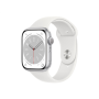 Apple Watch Series 8 Smart watches GPS (satellite) Retina LTPO OLED Touchscreen 45mm Waterproof Bluetooth Wi-Fi Silver