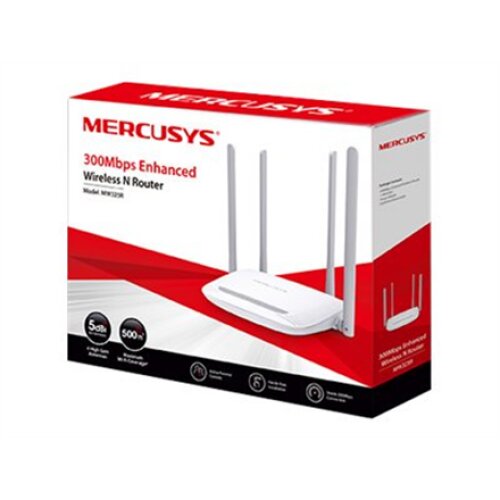 Mercusys , Enhanced Wireless N Router , MW325R , 802.11n , 300 Mbit/s , 10/100 Mbit/s , Mesh Support No , MU-MiMO No , No mobile broadband , Antenna type 4xFixed , No