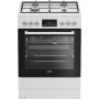 BEKO Cooker , FBM62330GWDTN , Hob type Gas , Oven type Electric , White , Width 60 cm , Depth 60 cm , Grilling , LED , Energy efficiency class A , 72 L