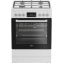 BEKO Cooker , FBM62330GWDTN , Hob type Gas , Oven type Electric , White , Width 60 cm , Grilling , LED , Depth 60 cm , 72 L