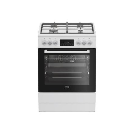 BEKO Cooker , FBM62330GWDTN , Hob type Gas , Oven type Electric , White , Width 60 cm , Depth 60 cm , Grilling , LED , Energy efficiency class A , 72 L