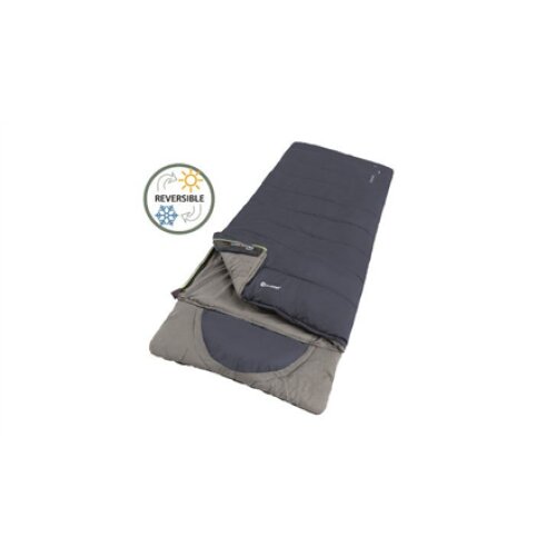 Outwell Contour Lux Deep Blue L, Sleeping Bag - Left Zipper, 220 x 85 cm, YKK 2-way L-shape open-end with auto lock, Deep Blue