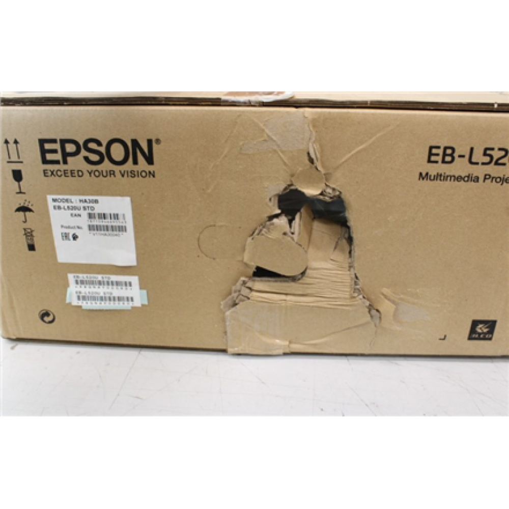 SALE OUT. Epson 3LCD WUXGA (1920 x 1200 pixels) Laser Projector EB-L520U, 5200 lumens, 16:10, White , Epson , EB-L520U , WUXGA (1920x1200) , Colour , 5200 ANSI lumens , Inkjet , White , A4 , DAMAGED PACKAGING, REFURBISHED , Lamp warranty 12 month(s)