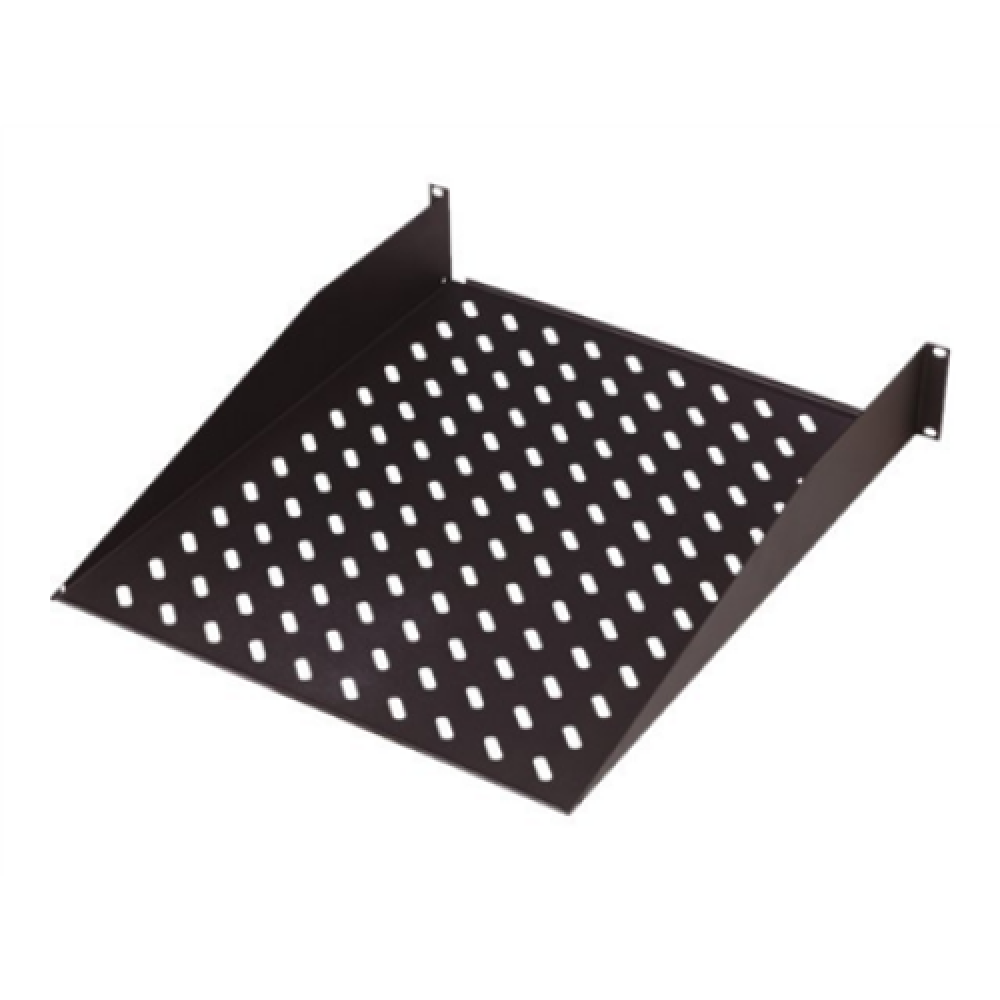 Digitus , 2U Fixed Shelf for Racks , DN-19 TRAY-2-SW , Black , Perfect for storage of components which are not 483 mm (19”) suitable. Slim design which takes space of 2 height units. Easy and quick to mount or dismount. Dimensions 88x482x349 mm, up to 25 