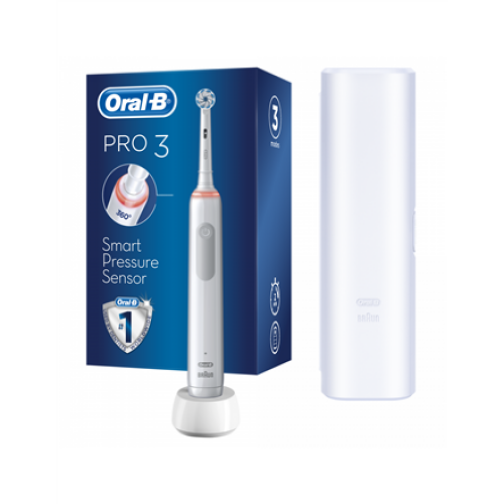 Oral-B , Electric Toothbrush , Pro3 3500 Sensitive Clean , Rechargeable , For adults , Number of brush heads included 1 , Number of teeth brushing modes 3 , White