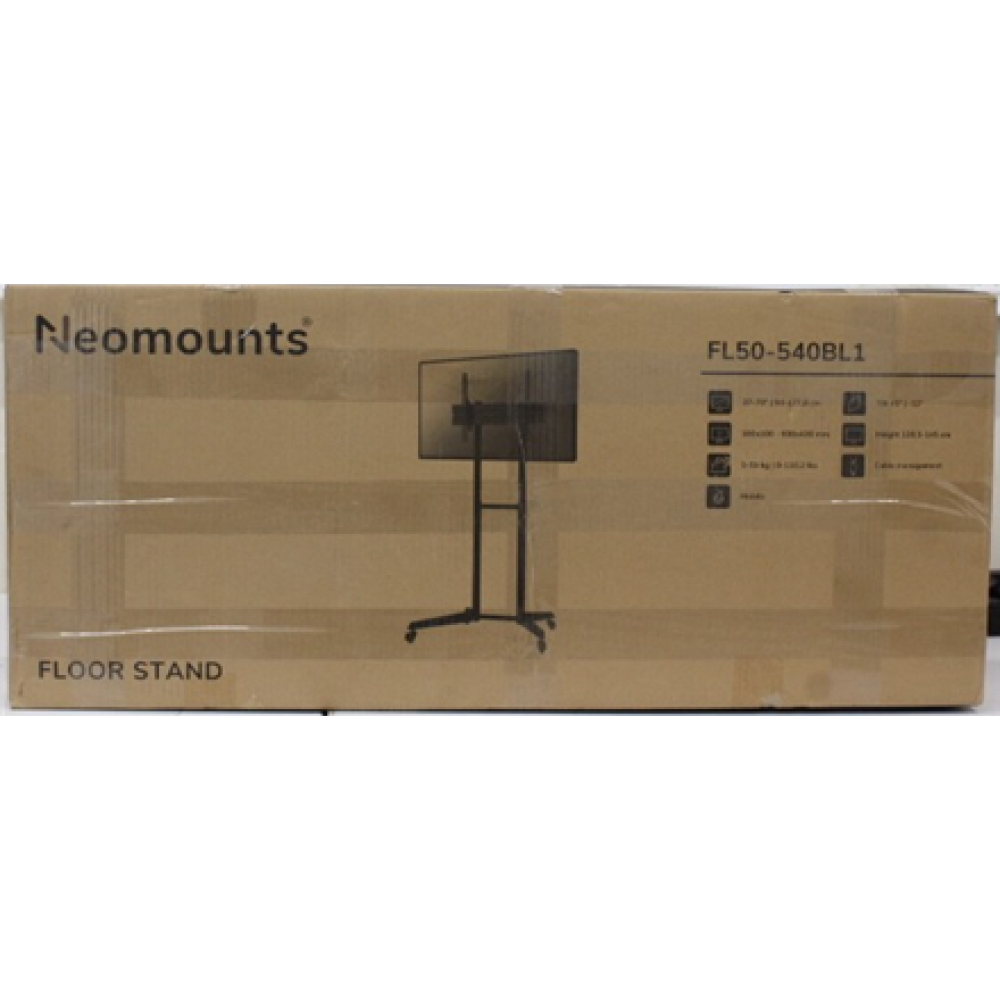 SALE OUT. Neomounts FL50-540BL1 TV trolley - 37-70 - max 50 kg - manual h 128,5-145 cm - VESA 100x100-600x400 - black , Neomounts Floor stand , FL50-540BL1 TV trolley , Adjustable Height, Tilt , 37-70 , Maximum weight (capacity) 50 kg , UNPACKED