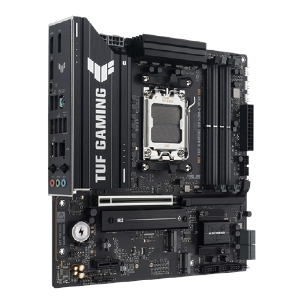 Asus TUF GAMING B850M-E WIFI , Processor family AMD , Processor socket AM5 , DDR5 , Supported hard disk drive interfaces SATA, M.2 , Number of SATA connectors 4