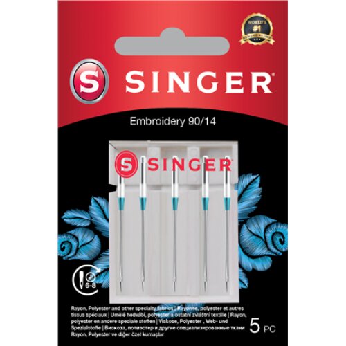 Singer , Embroidery Needle 90/14 5PK