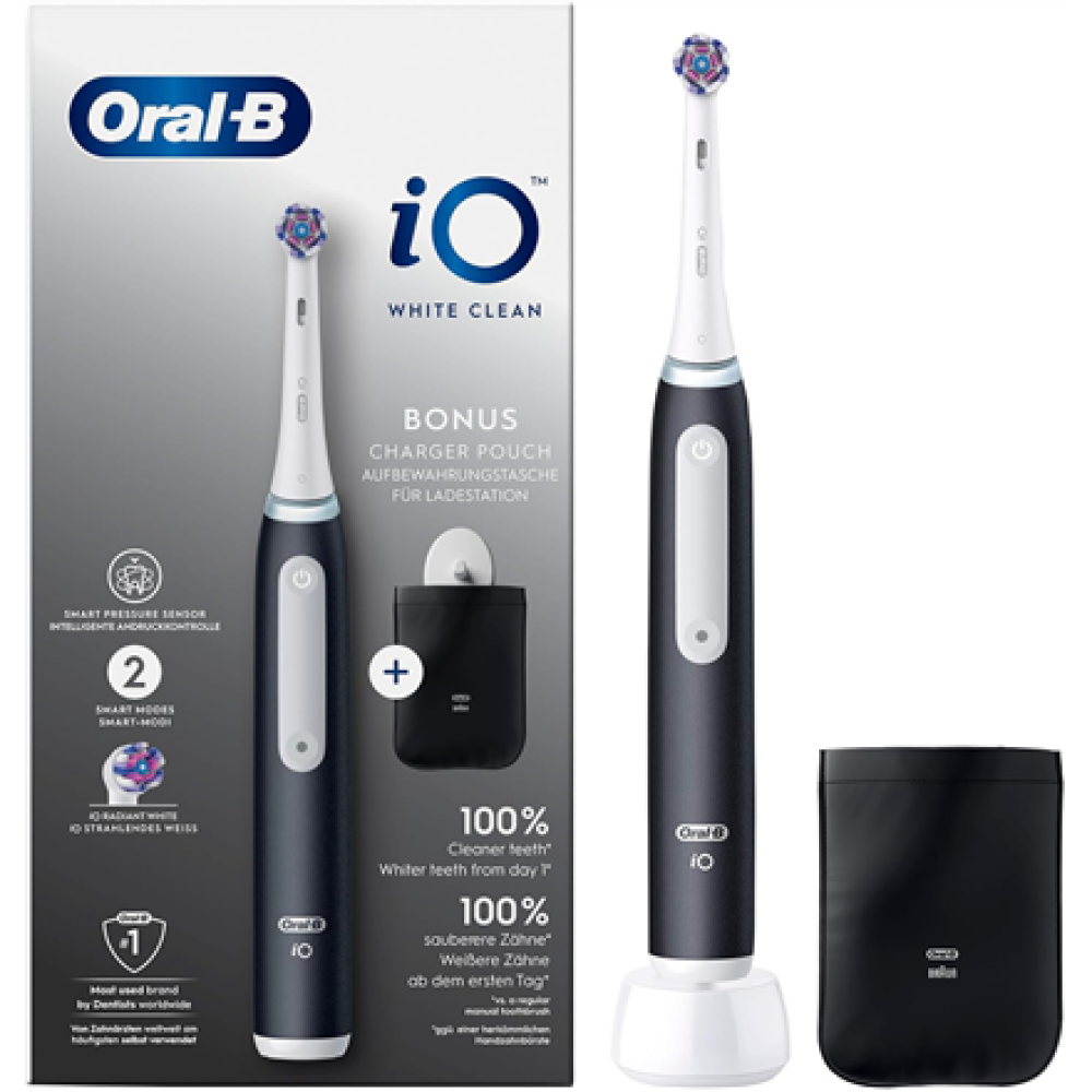 Oral-B iO White Clean Electric toothbrush, Black/White , Oral-B