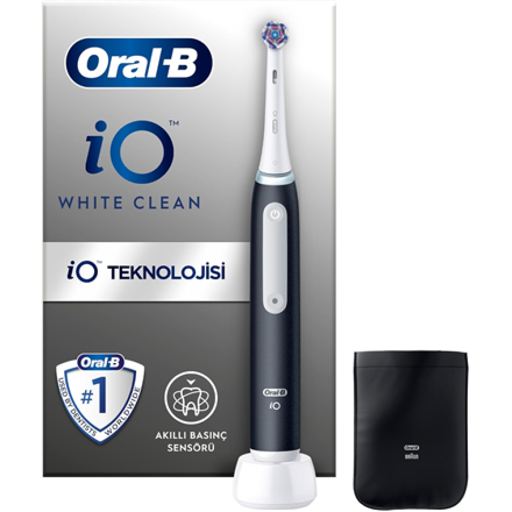 Oral-B iO White Clean Electric toothbrush, Black/White , Oral-B