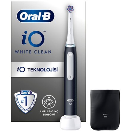 Oral-B Electric Toothbrush , iO White Clean , Rechargeable , For adults , Number of brush heads included 1 , Number of teeth brushing modes 2 , Black/White