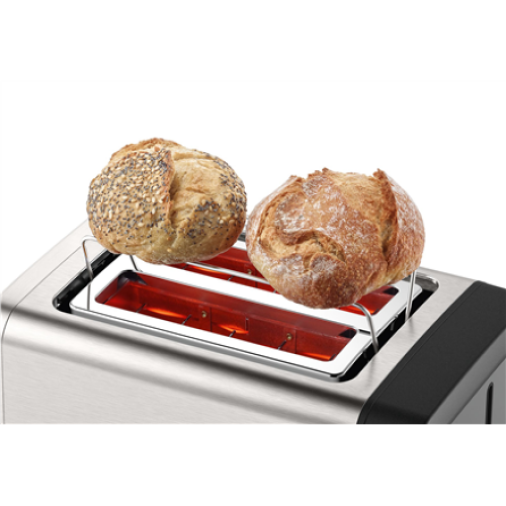 Bosch , DesignLine Toaster , TAT4P420 , Power 970 W , Number of slots 2 , Housing material Stainless Steel , Stainless steel/Black