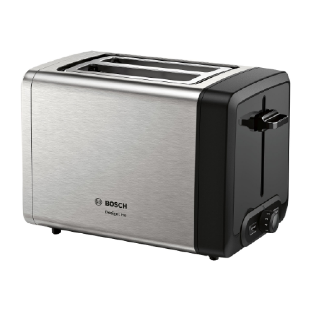 Bosch , DesignLine Toaster , TAT4P420 , Power 970 W , Number of slots 2 , Housing material Stainless Steel , Stainless steel/Black