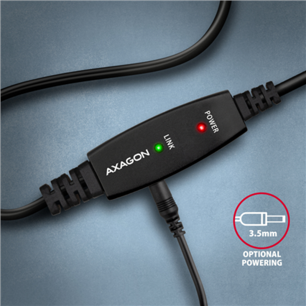 AXAGON USB repeater cable, 15m , ADR-215B , USB Type A - USB Type B