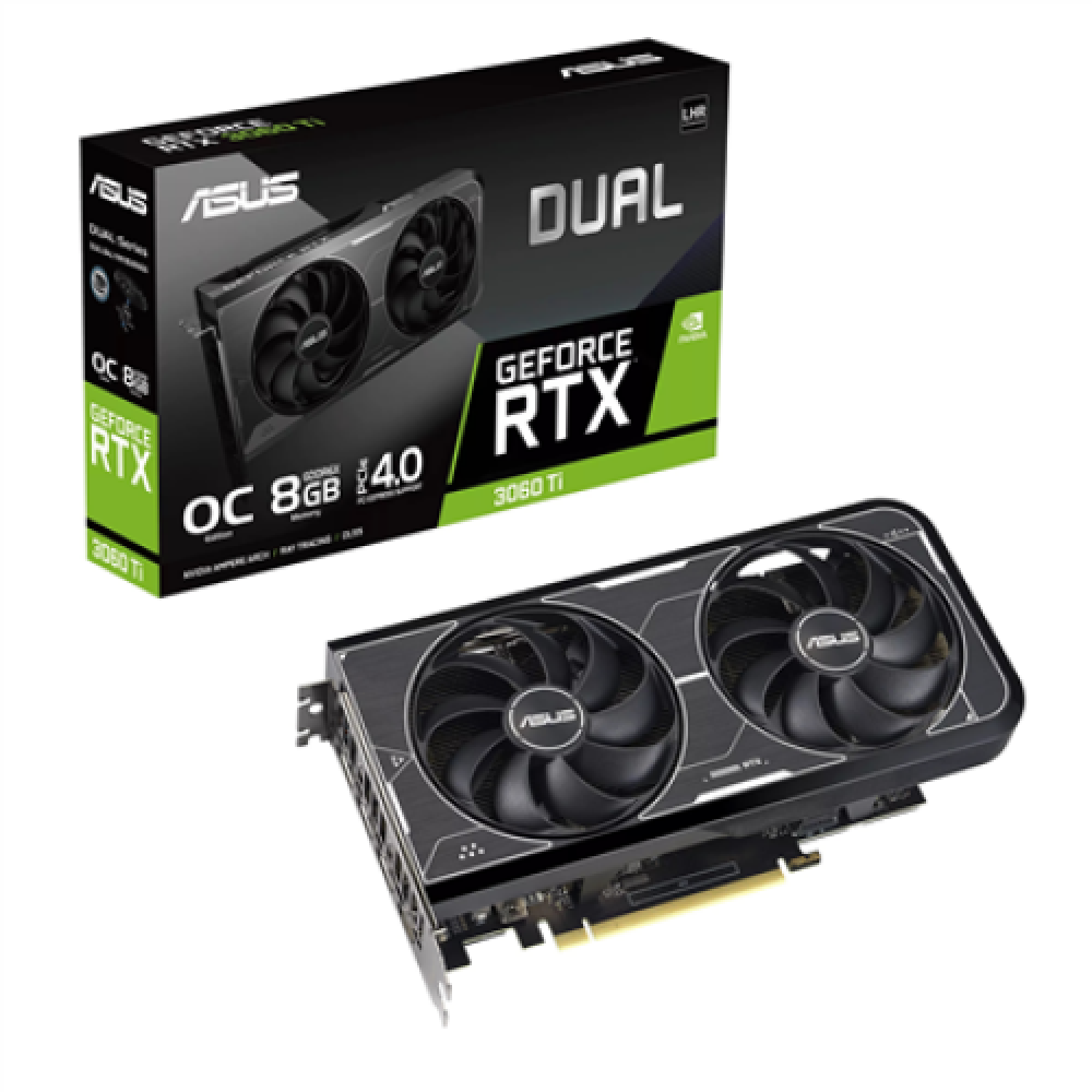 Asus DUAL-RTX3060TI-O8GD6X NVIDIA, 8 GB, GeForce RTX 3060 TI, GDDR6X, PCI Express 4.0, HDMI ports quantity 1, Memory clock speed 19000 MHz