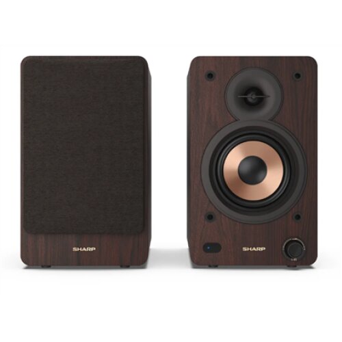 Sharp CP-SS30 Bookshelf Speakers, Brown , Sharp , Speakers , CP-SS30(BR) Bookshelf , 60 W , Bluetooth , Wireless connection , Brown