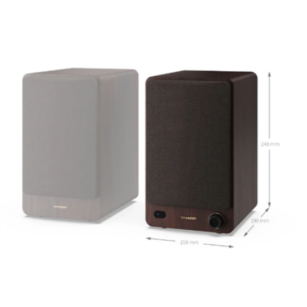 Sharp CP-SS30 Bookshelf Speakers, Brown , Sharp , Speakers , CP-SS30(BR) Bookshelf , 60 W , Bluetooth , Brown , Wireless connection