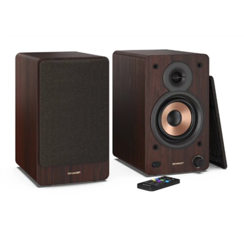 Sharp CP-SS30 Bookshelf Speakers, Brown , Sharp , Speakers , CP-SS30(BR) Bookshelf , 60 W , Bluetooth , Wireless connection , Brown