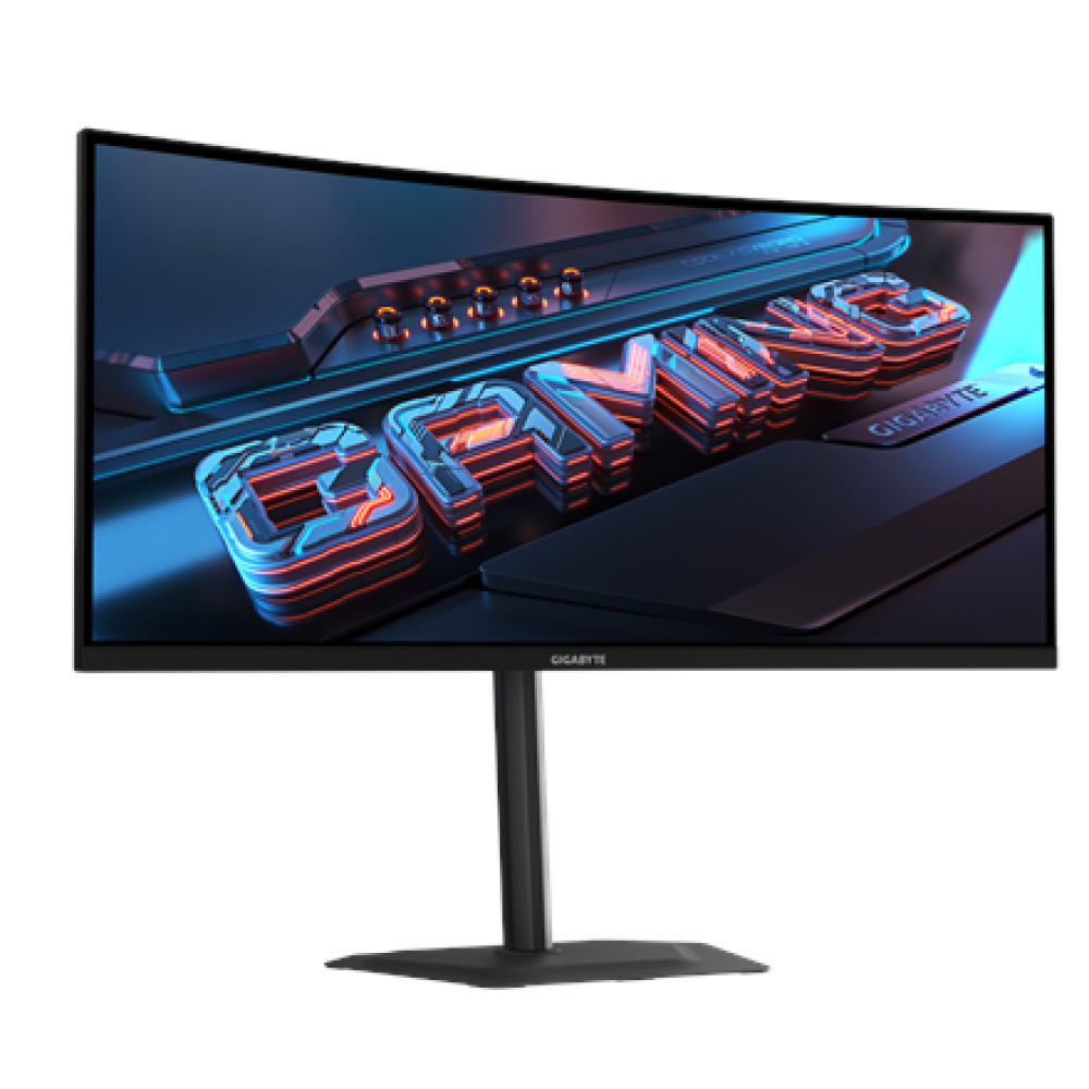 Gigabyte GS34WQCA , 34 , VA , WQHD , 120 Hz , 1 ms , 3440 x 1440 pixels , 300 cd/m² , HDMI ports quantity 2 , Black