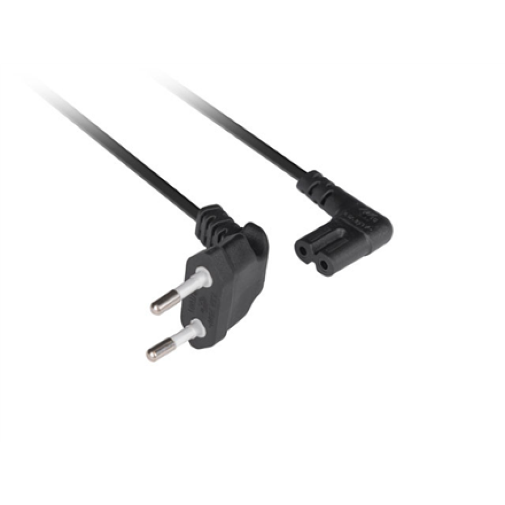 Lanberg CEE 7/16 to EC 320 C7 Euro (radio) power cord 1.8m angled VDE , CA-C7CA-12CC-0018-BK