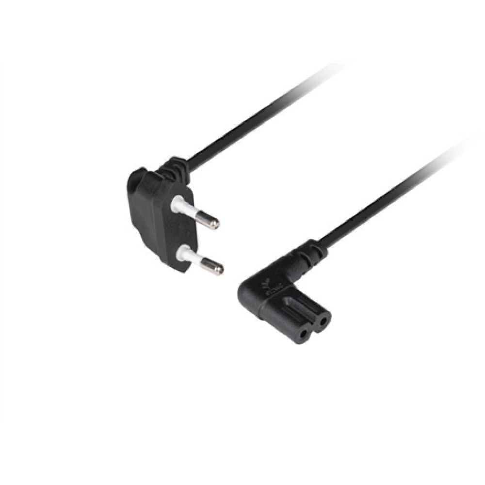 Lanberg CEE 7/16 to EC 320 C7 Euro (radio) power cord 1.8m angled VDE , CA-C7CA-12CC-0018-BK