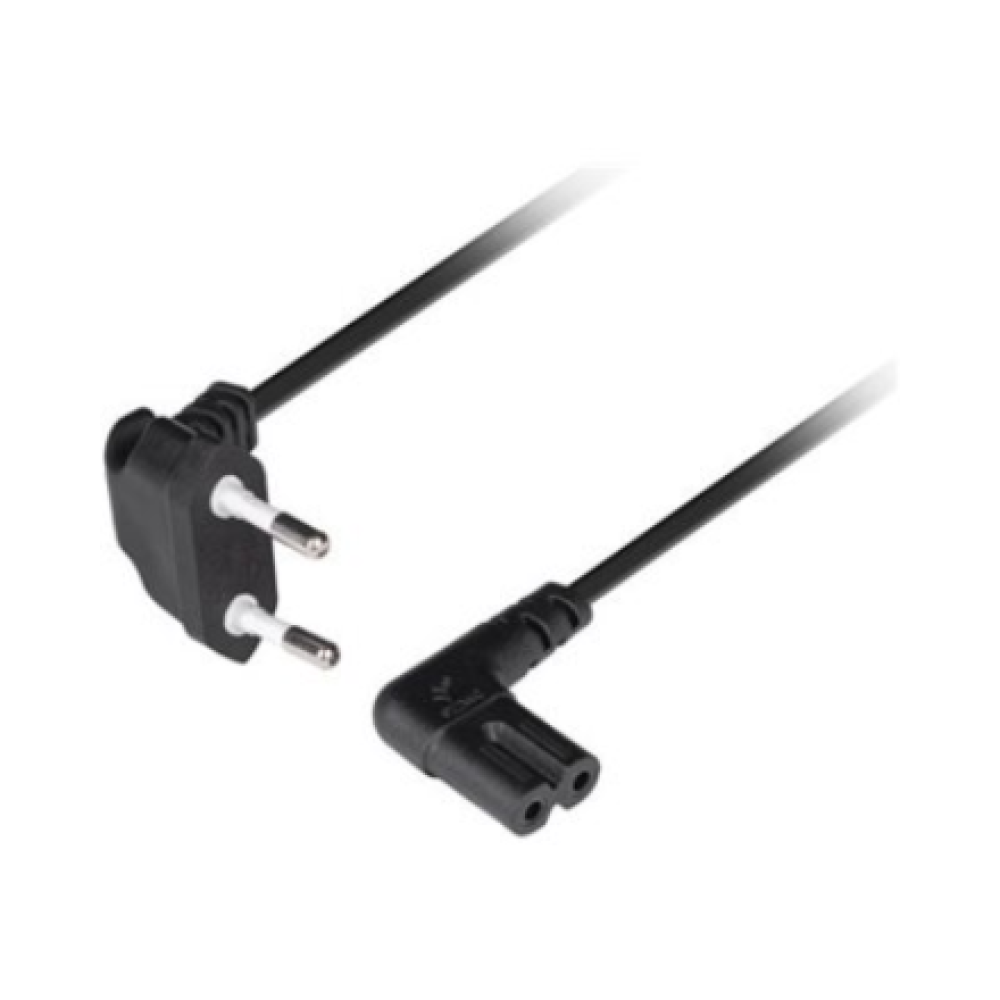 Lanberg CEE 7/16 to EC 320 C7 Euro (radio) power cord 1.8m angled VDE , CA-C7CA-12CC-0018-BK