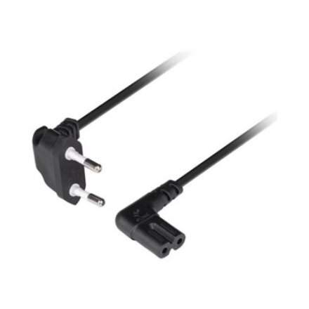 Lanberg CEE 7/16 to EC 320 C7 Euro (radio) power cord 1.8m angled VDE , CA-C7CA-12CC-0018-BK