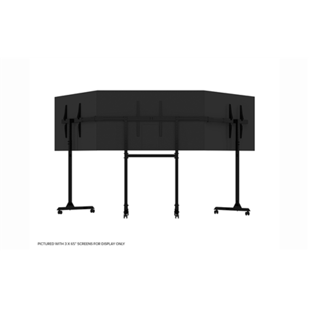 Next Level Racing , Floor stand , Free Standing Triple Monitor stand , 3 x 32- 65 , Maximum weight (capacity) 70 kg , Black
