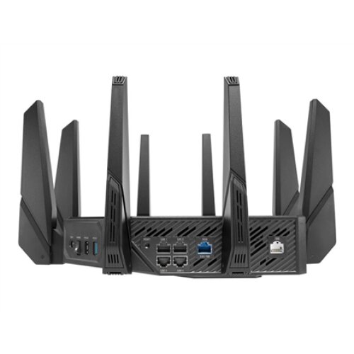 Tri-band Gigabit Wifi-6 Gaming Router , ROG Rapture GT-AX11000 PRO , 802.11ax , 480+1148 Mbit/s , 10/100/1000 Mbit/s , Ethernet LAN (RJ-45) ports 4 , Mesh Support Yes , MU-MiMO Yes , No mobile broadband , Antenna type 8xExternal
