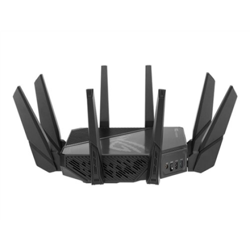 Tri-band Gigabit Wifi-6 Gaming Router , ROG Rapture GT-AX11000 PRO , 802.11ax , 480+1148 Mbit/s , 10/100/1000 Mbit/s , Ethernet LAN (RJ-45) ports 4 , Mesh Support Yes , MU-MiMO Yes , No mobile broadband , Antenna type 8xExternal