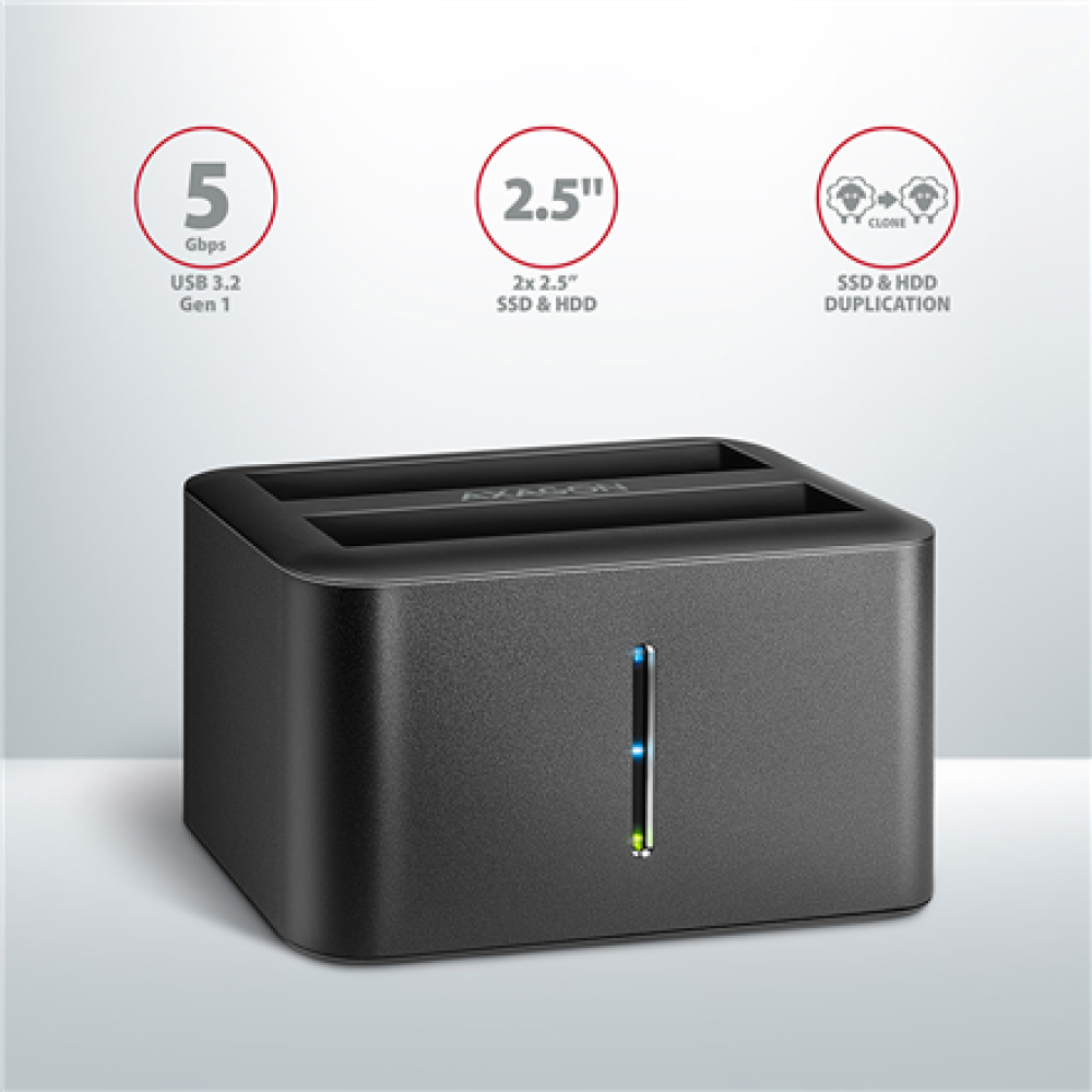 AXAGON , SuperSpeed USB DUAL 2.5 SSD/HDD MINI dock , ADSA-D25
