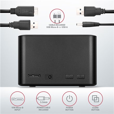 AXAGON , SuperSpeed USB DUAL 2.5 SSD/HDD MINI dock , ADSA-D25