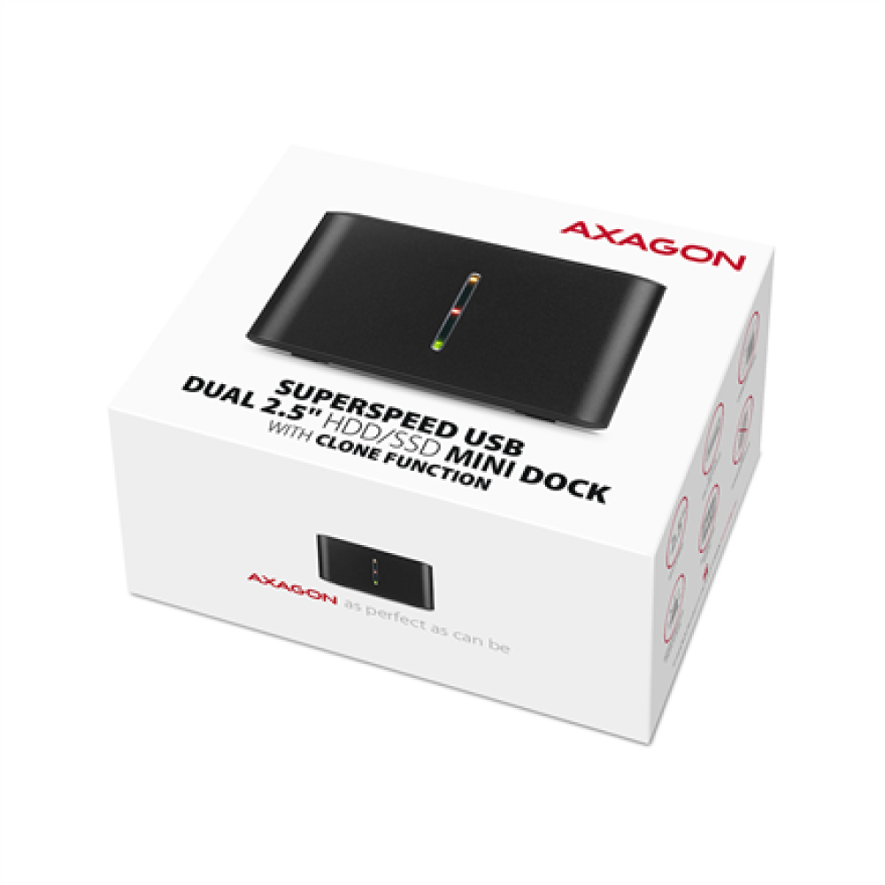 AXAGON , SuperSpeed USB DUAL 2.5 SSD/HDD MINI dock , ADSA-D25
