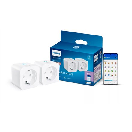 Philips Smart Smart Plug Matter Type F, 2-pack , White