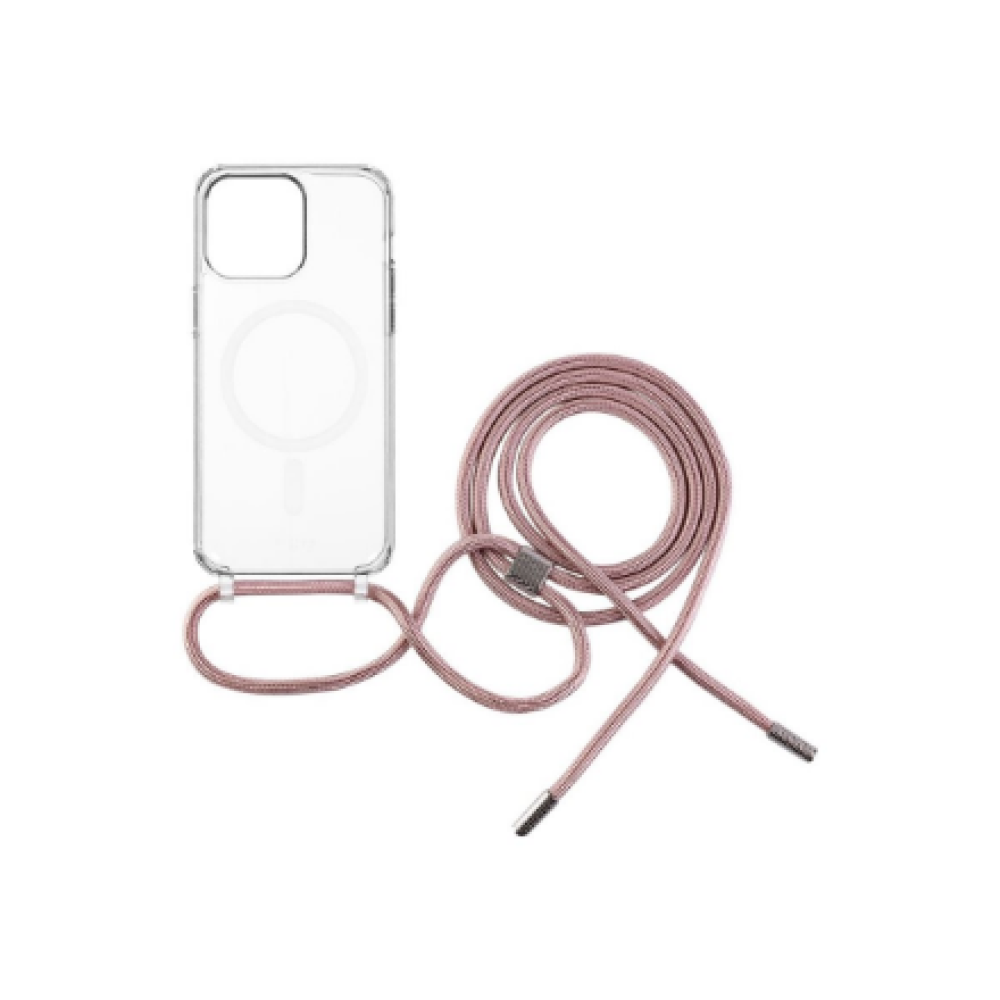 Fixed , MagPure Neck , Back Cover with Lanyard , Apple , iPhone 16 Plus , TPU , Clear, Pink