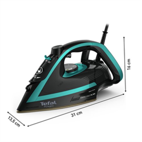 TEFAL , Iron , FV8066E0 , Steam Iron , 3000 W , Water tank capacity 270 ml , Continuous steam 50 g/min , Steam boost performance 280 g/min , Black/Blue