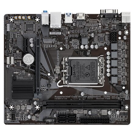 Gigabyte , H610M H V2 G1.0 , Processor family Intel , Processor socket LGA1700 , DDR5 , Supported hard disk drive interfaces M.2, SATA , Number of SATA connectors 4