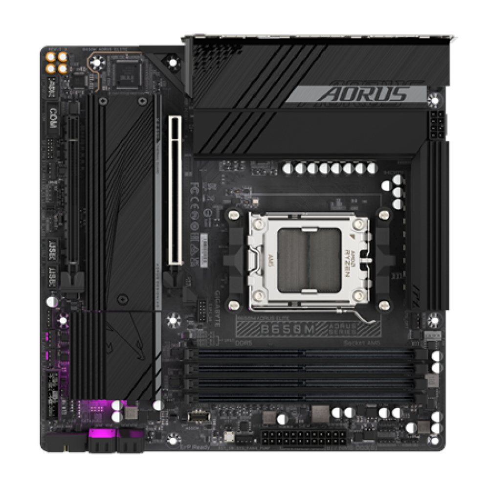 Gigabyte B650M AORUS ELITE (rev. 1.3) , Processor family AMD , Processor socket AM5 , DDR5 , Supported hard disk drive interfaces SATA, M.2 , Number of SATA connectors 4