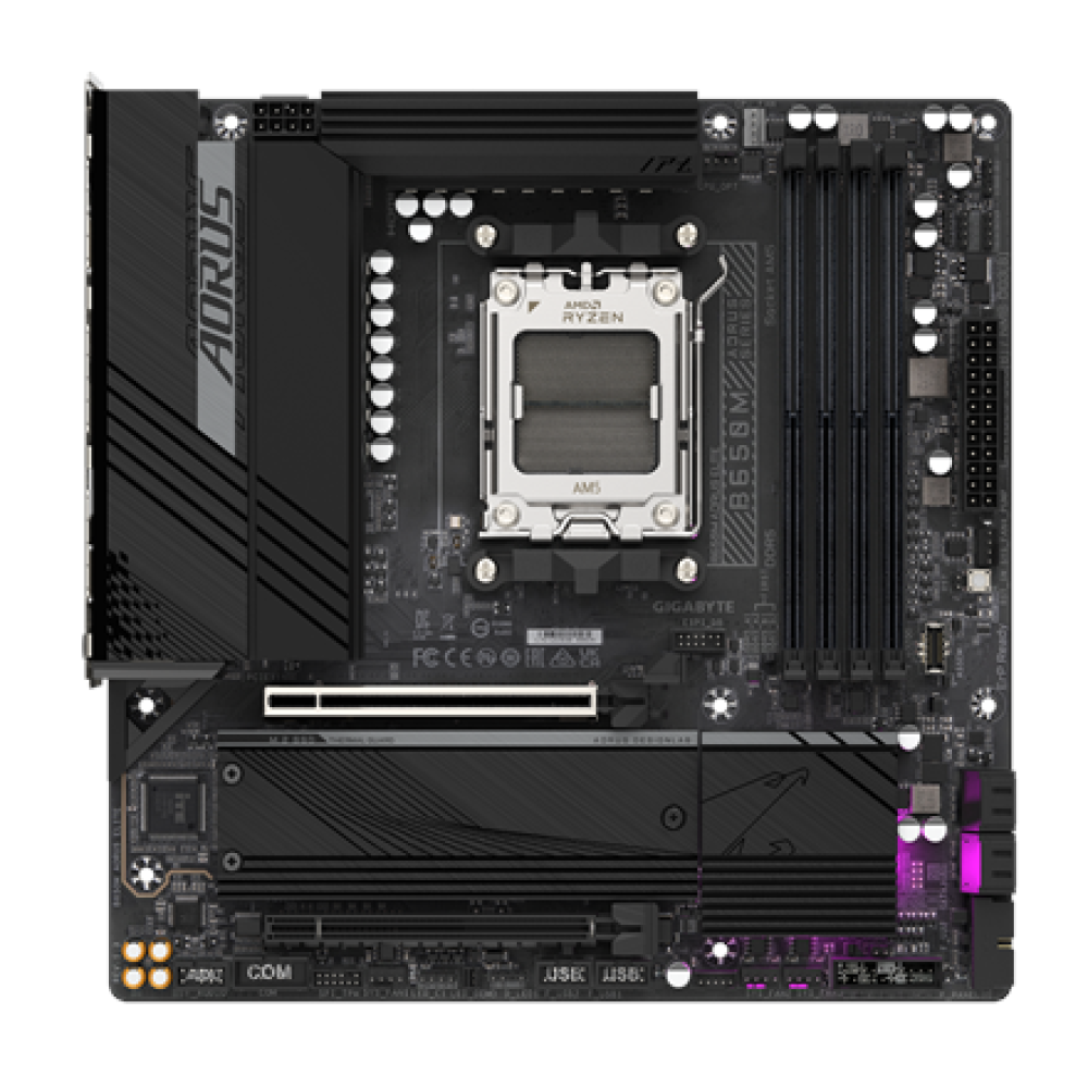 Gigabyte B650M AORUS ELITE (rev. 1.3) , Processor family AMD , Processor socket AM5 , DDR5 , Supported hard disk drive interfaces SATA, M.2 , Number of SATA connectors 4