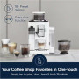 Delonghi , Coffee maker , Rivelia EXAM440.55.W , Pump pressure 19 bar , Built-in milk frother , Fully Automatic , 1450 W , Arctic White